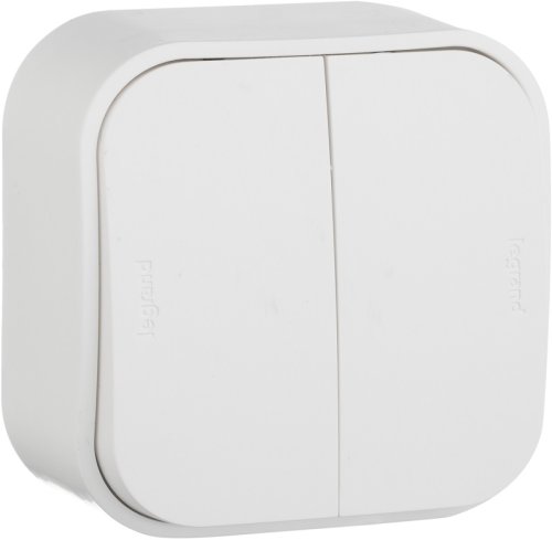 Выключатель накладной Legrand Quteo 2-кл. белый фото Выключатель накладной Legrand Quteo 2-кл. белый картинка